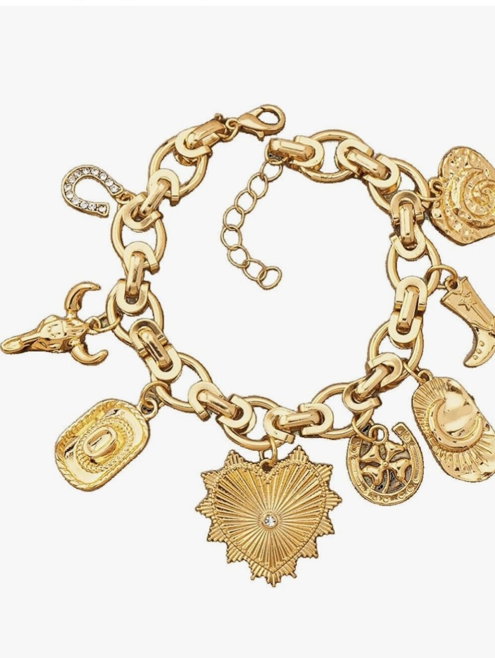 Gold Western Charm Bracelet